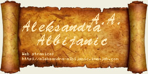 Aleksandra Albijanić vizit kartica